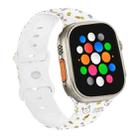 For Apple Watch Ultra 2 49mm Butterfly Buckle Easter Printed Silicone Watch Band(Gourd White) - 1