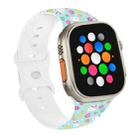 For Apple Watch Ultra 2 49mm Butterfly Buckle Easter Printed Silicone Watch Band(Easter Egg Green) - 1