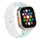 For Apple Watch Ultra 2 49mm Butterfly Buckle Easter Printed Silicone Watch Band(Easter Eggs Blue) - 1