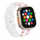 For Apple Watch Ultra 2 49mm Butterfly Buckle Easter Printed Silicone Watch Band(Easter Eggs White) - 1