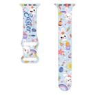 For Apple Watch Series 9 45mm Butterfly Buckle Easter Printed Silicone Watch Band(Bunny Blue) - 2