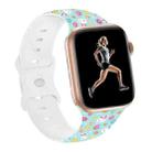 For Apple Watch Series 9 45mm Butterfly Buckle Easter Printed Silicone Watch Band(Easter Egg Green) - 1