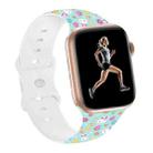 For Apple Watch Series 9 41mm Butterfly Buckle Easter Printed Silicone Watch Band(Easter Egg Green) - 1