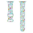 For Apple Watch Series 9 41mm Butterfly Buckle Easter Printed Silicone Watch Band(Easter Egg Green) - 2