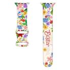 For Apple Watch Series 9 41mm Butterfly Buckle Easter Printed Silicone Watch Band(Color Flowers) - 2