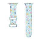 For Apple Watch Series 9 41mm Butterfly Buckle Easter Printed Silicone Watch Band(Easter Eggs Blue) - 2