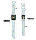 For Apple Watch Series 9 41mm Butterfly Buckle Easter Printed Silicone Watch Band(Easter Eggs Blue) - 3