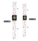 For Apple Watch Series 9 41mm Butterfly Buckle Easter Printed Silicone Watch Band(Easter Eggs White) - 3