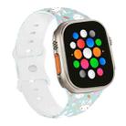 For Apple Watch Ultra 49mm Butterfly Buckle Easter Printed Silicone Watch Band(Bunny Light Green) - 1