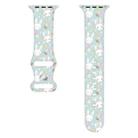 For Apple Watch SE 2022 40mm Butterfly Buckle Easter Printed Silicone Watch Band(Bunny Light Green) - 2