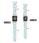 For Apple Watch SE 2022 40mm Butterfly Buckle Easter Printed Silicone Watch Band(Easter Eggs Blue) - 3