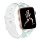 For Apple Watch SE 2022 44mm Butterfly Buckle Easter Printed Silicone Watch Band(Bunny Light Green) - 1