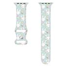 For Apple Watch SE 2022 44mm Butterfly Buckle Easter Printed Silicone Watch Band(Bunny Light Green) - 2
