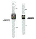 For Apple Watch Series 7 45mm Butterfly Buckle Easter Printed Silicone Watch Band(Bunny Light Green) - 3