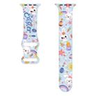 For Apple Watch Series 6 40mm Butterfly Buckle Easter Printed Silicone Watch Band(Bunny Blue) - 2