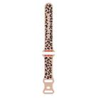 For Apple Watch SE 2023 44mm Concave Leopard Printed Silicone Watch Band(Milk Tea Black) - 1