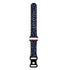 For Apple Watch Series 9 45mm Concave Leopard Printed Silicone Watch Band(Black Blue) - 1