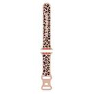 For Apple Watch Series 9 45mm Concave Leopard Printed Silicone Watch Band(Milk Tea Black) - 1