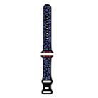 For Apple Watch Series 9 41mm Concave Leopard Printed Silicone Watch Band(Black Blue) - 1