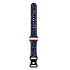 For Apple Watch Series 8 45mm Concave Leopard Printed Silicone Watch Band(Black Blue) - 1