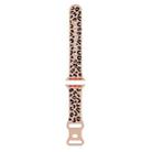 For Apple Watch SE 2022 44mm Concave Leopard Printed Silicone Watch Band(Milk Tea Black) - 1