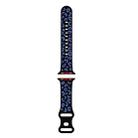 For Apple Watch Series 6 40mm Concave Leopard Printed Silicone Watch Band(Black Blue) - 1