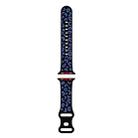 For Apple Watch Series 3 42mm Concave Leopard Printed Silicone Watch Band(Black Blue) - 1