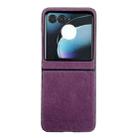 For Motorola Razr 50 Mink Plush PC Phone Case(Purple) - 1