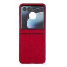 For Motorola Razr 50 Mink Plush PC Phone Case(Red) - 1