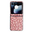 For Motorola Razr 50 Impression Flower Pattern Protective Phone Case(Pink) - 1