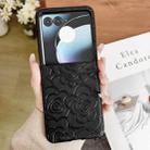 For Motorola Razr 50 Impression Flower Pattern Protective Phone Case(Black) - 2