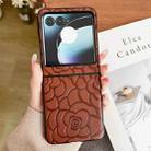 For Motorola Razr 50 Impression Flower Pattern Protective Phone Case(Brown) - 2