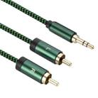 3.5mm Male to 2 RCA Male Audio Cable Amplifier Connector, Length:0.5m(Green) - 1