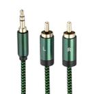 3.5mm Male to 2 RCA Male Audio Cable Amplifier Connector, Length:0.5m(Green) - 2