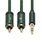 3.5mm Male to 2 RCA Male Audio Cable Amplifier Connector, Length:0.5m(Green) - 3