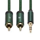 3.5mm Male to 2 RCA Male Audio Cable Amplifier Connector, Length:1m(Green) - 3