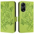 For OPPO A98 5G / F23 5G India Embossed Rose RFID Anti-theft Leather Phone Case(Green) - 2