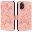 For OPPO A38 4G / A18 4G Global Embossed Rose RFID Anti-theft Leather Phone Case(Pink) - 2