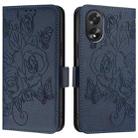 For OPPO A38 4G / A18 4G Global Embossed Rose RFID Anti-theft Leather Phone Case(Dark Blue) - 2