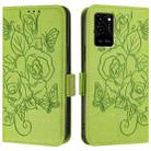 For OPPO A54 4G / A54s / A55 5G / A16 Embossed Rose RFID Anti-theft Leather Phone Case(Green) - 2