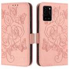 For OPPO A55s 5G / A53s 5G / A56 5G / A16s Embossed Rose RFID Anti-theft Leather Phone Case(Pink) - 2