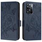 For OPPO A57 4G / A77 4G Embossed Rose RFID Anti-theft Leather Phone Case(Dark Blue) - 2