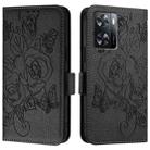 For OPPO A57s 4G / A57e 4G / A77s 4G Embossed Rose RFID Anti-theft Leather Phone Case(Black) - 2