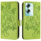 For OPPO A79 5G Global Embossed Rose RFID Anti-theft Leather Phone Case(Green) - 2