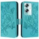 For OPPO A79 5G Global Embossed Rose RFID Anti-theft Leather Phone Case(Light Blue) - 2