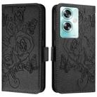 For OPPO A79 5G Global Embossed Rose RFID Anti-theft Leather Phone Case(Black) - 2