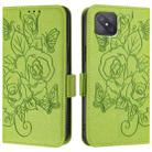 For OPPO A92s 5G Embossed Rose RFID Anti-theft Leather Phone Case(Green) - 2