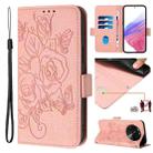 For OPPO Find X6 Embossed Rose RFID Anti-theft Leather Phone Case(Pink) - 1