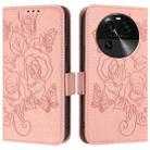 For OPPO Find X6 Embossed Rose RFID Anti-theft Leather Phone Case(Pink) - 2