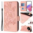 For OPPO Find X6 Pro Embossed Rose RFID Anti-theft Leather Phone Case(Pink) - 1